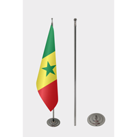 Drapeau d'intérieur officiel du Sénégal, personnalisé, 3x5 pieds, en tissu, avec mât en aluminium, impression numérique, logo personnalisé
