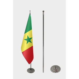 Drapeau d'intérieur officiel du Sénégal, personnalisé, 3x5 pieds, en tissu, avec mât en aluminium, impression numérique, logo personnalisé - Product Image 2