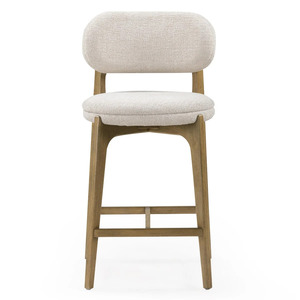 Fabric Upholstered Bar Stool Wooden Legs Backless Seat Modern Counter <b>Chair</b> for <b>Kitchen</b> <b>Island</b> Cafe - Product Image 4