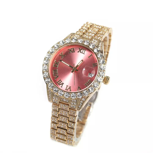 Dernière montre-bracelet mécanique de luxe pour hommes en acier inoxydable or/argent 18 carats coupe VVS moissanite diamant quartz hanche sport antique - Product Image 1