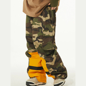 Camo Baggy Snow Pantalones Impermeable Transpirable Cintura Polaina Cordón Cargo Bolsillo Mujeres Ski Baggy Pant - Product Image 1