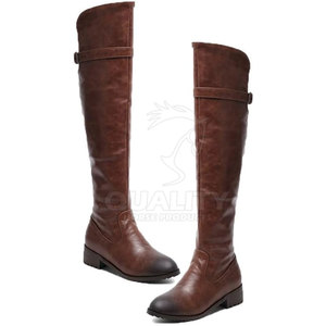 Botas de equitación asequibles para principiantes de cuero sintético con plantilla de espuma Botas de montar - Product Image 1