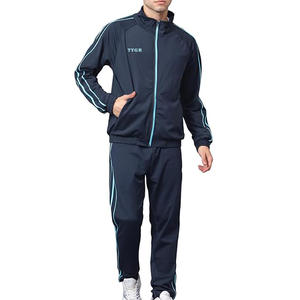 Chándal para hombre 100% poliéster cremallera manga larga logotipo personalizado chándales deportivos para hombre disponibles a granel al por mayor - Product Image 5