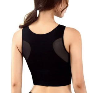 Sujetador deportivo Top mujer Push Up Wireframe hebilla ajustable malla Nylon Yoga entrenamiento Jogging deporte ropa interior gimnasio sujetador de talla grande XXL - Product Image 3