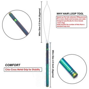 Rainbow Hair Extension Pulling Loop Tool for Micro Nano <b>Beads</b> Installation – Professional Wire Loop Threader for Hair Extensions - Product Image 3