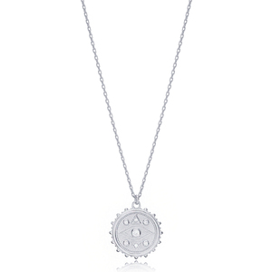 Delicate Medallion Eye Design <b>Necklace</b> Turkish Wholesale Handmade 925 Sterling Silver Jewelry - Product Image 5