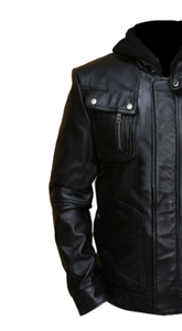 แจ็กเก็ตหนังแฟชั่นผู้ชายสำหรับฤดูหนาวที่ดีที่สุดเสื้อผ้าหนังลำลองสำหรับผู้ชายทรงสลิมฟิต - Product Image 5