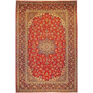Auténtico Alfombra Persa de Najafabad, Estilo Tradicional, Anudada a Mano, para Interiores, con Lana Natural y Algodón, 11'10 X 7'10 - Product Image 1