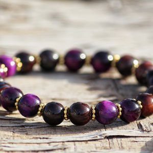 Sameer Gems Classic Tiger Eye Piedra natural con cuentas 8MM Pulsera unisex Brazalete colorido Regalo de aniversario Joyería curativa - Product Image 1