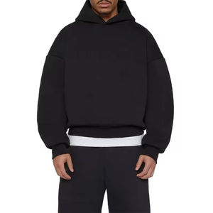Coton vierge logo personnalisé pull à capuche et pantalons de survêtement ensemble hommes costumes haute qualité poids lourd survêtements - Product Image 2