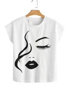 Nueva llegada blanco Casual Cap manga algodón figura ligero estiramiento verano mujeres Tops blusas y camiseta - Product Image 5