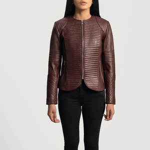 Nueva llegada 2025 Low Moq chaqueta de cuero para mujer peso pesado directo de fábrica venta chaqueta de cuero para mujer - Product Image 1