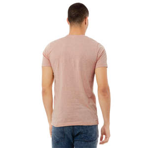 Unisex OEM Heather Prism <b>Peach</b> <b>T</b>-<b>Shirt</b> 4.2 oz 52% Airlume Cotton 48% Polyester Short Sleeve DTG Technique Long Length Tee - Product Image 3