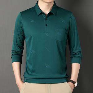 Polo de otoño e invierno para hombre, camisa de manga larga de negocios a la moda para hombre, Polo de Color sólido, camisa informal ajustada, Tops, camisa de alta calidad - Product Image 3