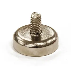 C20罐式磁铁外螺纹钕外螺纹罐式磁铁，带杆和M4外螺纹