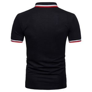 Polo de manga corta personalizado de alta calidad para hombre, ropa de punto bloqueada de Color con patrón sólido informal de verano - Product Image 4