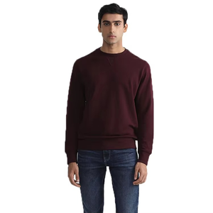 Dernier style 2025 sweat uni confort surdimensionné hommes sweat Jogging porter à manches longues basiques coton mélangé - Product Image 5