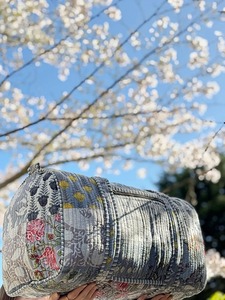 Sac de voyage à bandoulière en toile de coton gris, matelassé, patchwork, luxueux, écologique, durable, tactique, grande capacité - Product Image 2