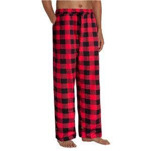 Top Demanded Men Plaid Flannel Pant Pantalón con logotipo personalizado Impreso Ropa de dormir Pijama con cordón Pantalones de franela para hombres - Product Image 5