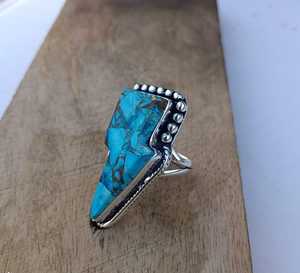 Blue Turquoise <b>Ring</b> Turkish <b>Men</b> Black Oxidize Unique Design Solid 925 Sterling <b>Silver</b> <b>Ring</b> <b>Silver</b> Jewelry Amazing <b>Rings</b> - Product Image 1