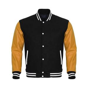 Chaqueta Universitaria de Invierno para Hombre, Nueva, Personalizada, con Parches, Mangas de Cuero Auténtico, Logotipo Bordado, Gran Venta - Product Image 1