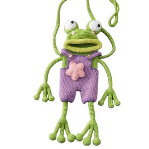 Customizable Crochet Frog Crossbody Phone Bag Cute Cartoon Artificial Style Crochet Bag - Product Image 3