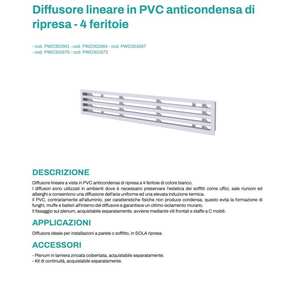 Diffuseur linéaire en PVC anti-condensation Tecnosystemi à 4 fentes et grille pour air de retour - Product Image 5