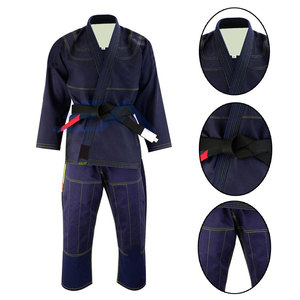 Trajes de Jiu Jitsu Lisos para Hombre con Logotipo Personalizado en la Parte Delantera, 100% Algodón, Transpirables, Conjuntos de Ropa de Artes Marciales - Product Image 2