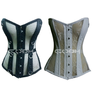 Corset de maintien de la taille gothique en maille avec baleines en acier et anneaux en D - Product Image 5