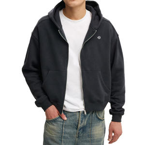 Sudadera con Capucha para Hombre de Algodón Grueso, Corte Holgado, Diseño con Cierre Completo, Estilo Urbano, para Marca Privada OEM - Product Image 1