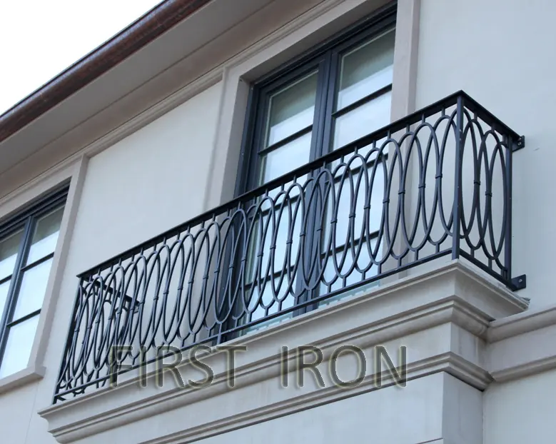 Modern classical anti-rust design french wrought iron balcony railing