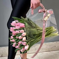 Meistverkaufte Maßgefertigte Neue PVC Transparente Blumentaschen Hochzeitsgeschenk-Verpackungstaschen für Blumensträuße
