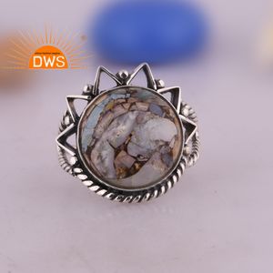 Vente chaude oxydé en argent Sterling Mojave cuivre éthiopien opale pierre précieuse bague empilable bijoux personnalisés pour les femmes cadeau pour elle - Product Image 2