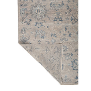 Erbe Hand Knotted Wool <b>Rugs</b> Grey Black <b>Boho</b> Style Rectangular Medallion Abstract for Home for Living Hallway-Model Nr. Lnlp-02 - Product Image 5