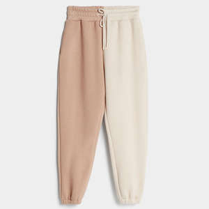 Conjunto de chándal deportivo de dos tonos con logotipo personalizado para mujer, chándal de algodón transpirable unisex - Product Image 3