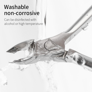 Pince à cuticules avec coupe-peau morte en acier inoxydable forgé à double ressort - Product Image 6