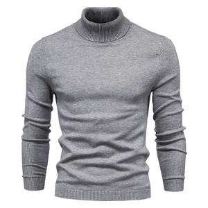 Pulls en tricot à col roulé pour homme, en gros, design tendance, couleur unie, surdimensionné, épais, chaud, à manches longues - Product Image 3