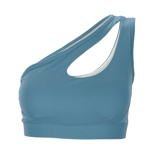 Soutien-gorge de sport côtelé à haute résistance pour femmes Une épaule Crop Top Respirant Running Fitness Gear Prix raisonnable OEM Plus - Product Image 3