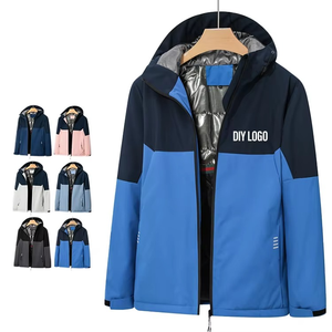 Wholesale Latest Design Custom Logo Black Waterproof Men's <b>Windbreaker</b> Polar Fleece Winter Softshell Jackets - Product Image 6