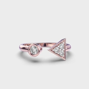 Anillo de compromiso de moissanita de oro sólido de lujo de 10K Anillo de diamante de diseño personalizado - Product Image 4