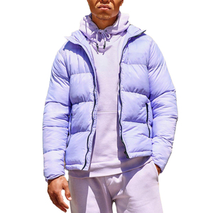 Veste d'hiver matelassée en duvet super chaude avec capuche, style sportif, logo personnalisable, lavande mélangée, expédition DDP - Product Image 1