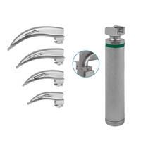 New Arrival Manual ENT Macintosh Fiber Optic Laryngoscope Set with 4 Blades Single Use