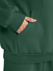Chándal de algodón con capucha de dos piezas y logotipo personalizado de alta calidad para mujer, chándales personalizados al por mayor - Product Image 2