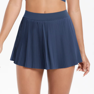 Falda deportiva plisada informal de alta calidad con bolsillos laterales de secado rápido falda de Fitness antideslizante para tenis gimnasio desgaste logotipo frontal - Product Image 5