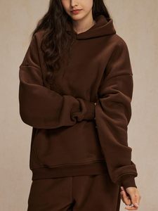Sweat-shirt à capuche oversize pour homme en coton doux, pull d'hiver chaud en molleton, imprimé personnalisé, streetwear décontracté uni - Product Image 5