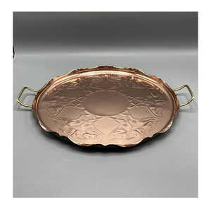 Elegante bandeja de servicio de cobre Venta más vendida Diseño de lujo Bandeja de servicio de cobre de alta calidad - Product Image 1