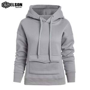 Nueva moda mujer 100% algodón francés Terry Sudadera con capucha de gran tamaño Vestido de manga larga liso en blanco Sudadera Capucha 3D Logo estampado - Product Image 1