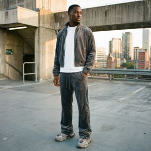 Conjunto Deportivo para Hombre, Chaqueta Cortavientos de Nailon con Estampado Lavado Ácido, Ecológico, de Dos Piezas, Pantalones Holgados, Ropa Urbana Personalizada - Product Image 5