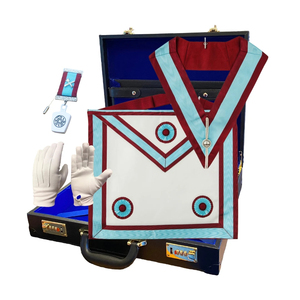 Ensemble de Regalia Maçonnique de Qualité Supérieure en Velours Ethnique pour Maîtres Maçons, Accessoires Maçonniques Personnalisés, Étui Rigide pour Tablier, Toutes Saisons, Personnalisable - Product Image 1