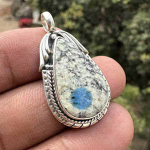 Natural K2 Jasper Pendant in 925 Sterling Silver Bohemian Style Bezel Setting Custom Handmade Gemstone Jewelry for Gift & Party - Product Image 2